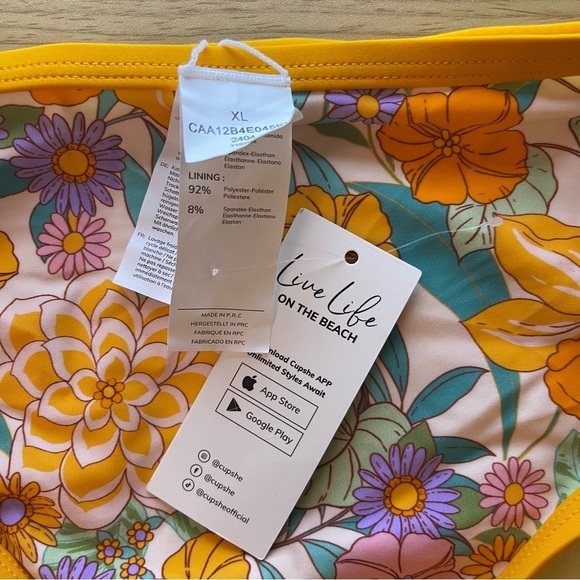 🆕👙🏝️Cupshe Swimsuit Bottom XL.l floral‎ - Picture 4 of 4